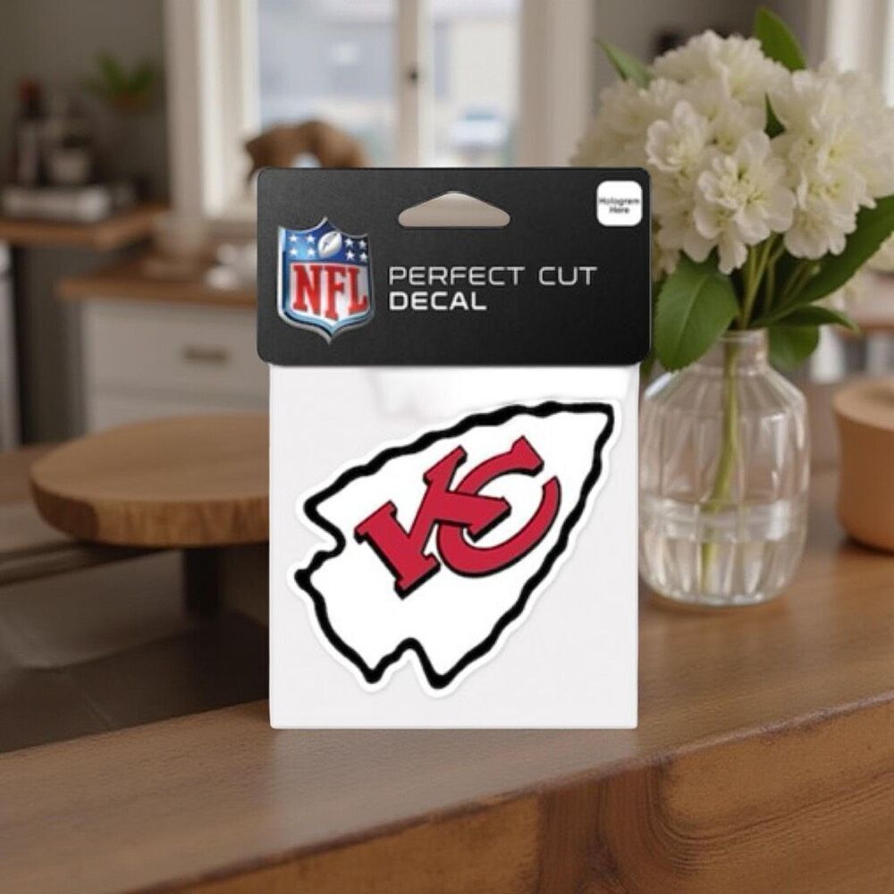 NEW WINCRAFT Kansas City Chiefs “KC” Logo Die Cut Decal Car or Home 4” X 4”